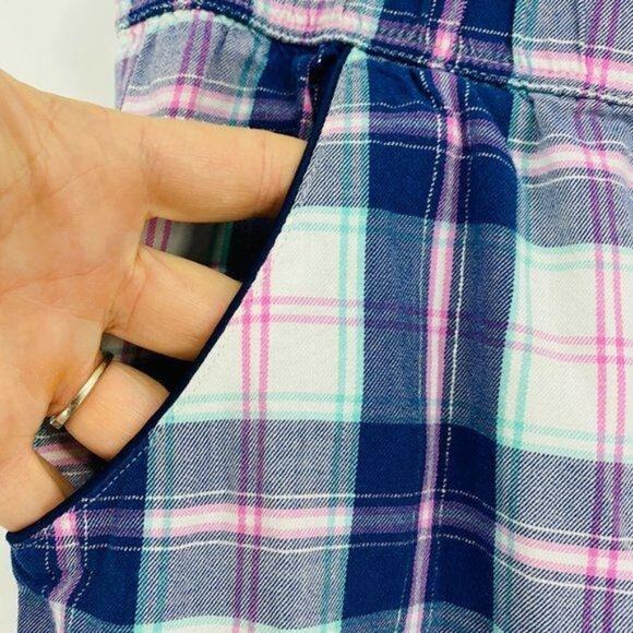 Victoria's Secret Flannel Pajama Pants Blue Pink Plaid Lounge Sleep Womens Mediu - Picture 4 of 8